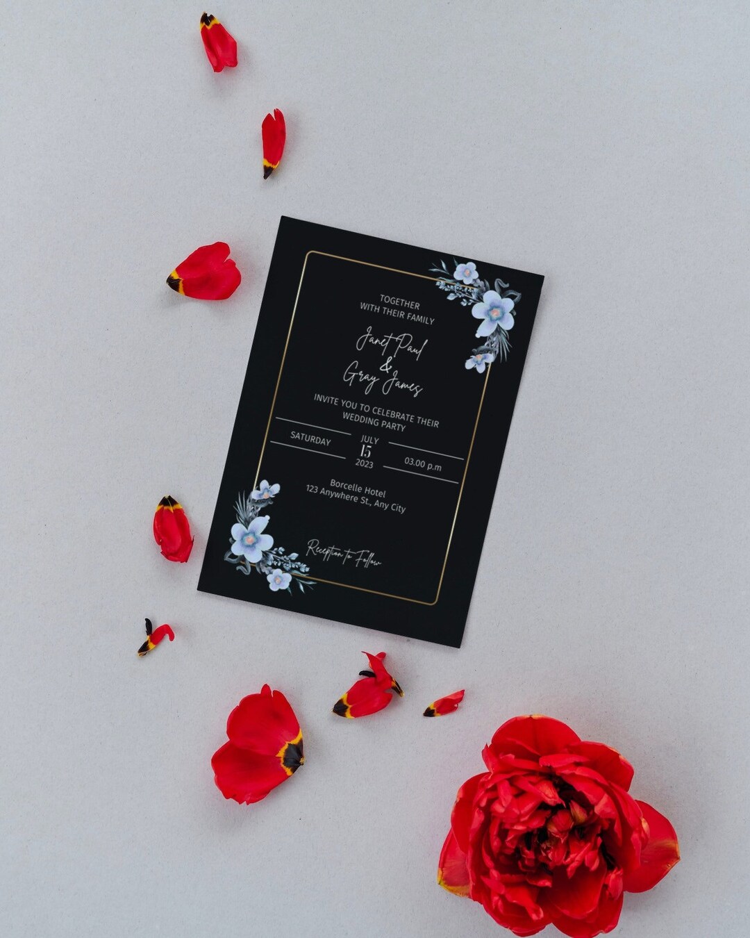 Wedding Invitation Canva Template, Canva Wedding Invitation Template