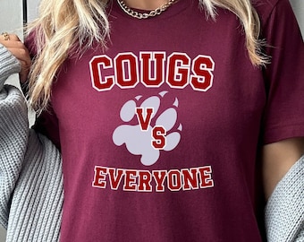 Cougs Vs Everyone Shirt Crimson & Gray Pride Coug Shirt Cougar Tee Cougar Team Shirt Coug fan Cougars Vs Everybody T-shirt Coug fan gift