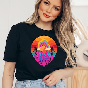 Groovy 70's Retro Shirt, Stay Groovy, Funky and Fun Tee, Trendy Hippie psychedelia Style, Viral, Vintage Graphic Unisex Jersey Short Sleeve