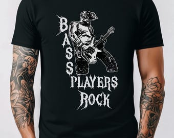 Bass Players Rock T-shirt Rock Star Bassist Unisex Tee, Music Lover Graphic Bass Guitarist T-Shirt, Custom Rock Tee, Concert Apparel,