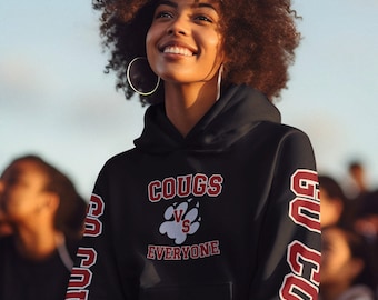 Cougs Vs Everyone Hoodie Go Cougs Sleeve Print Coug Shirt Cougars fan Cougar Team Cougars Vs Everybody Sweatshirt Coug football great gift