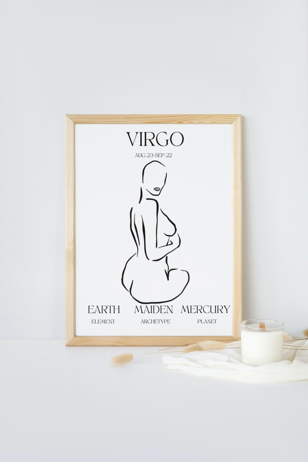 Zodiac Wall Art, Astrology Wall Art, Spiritual Wall Art, Minimalist