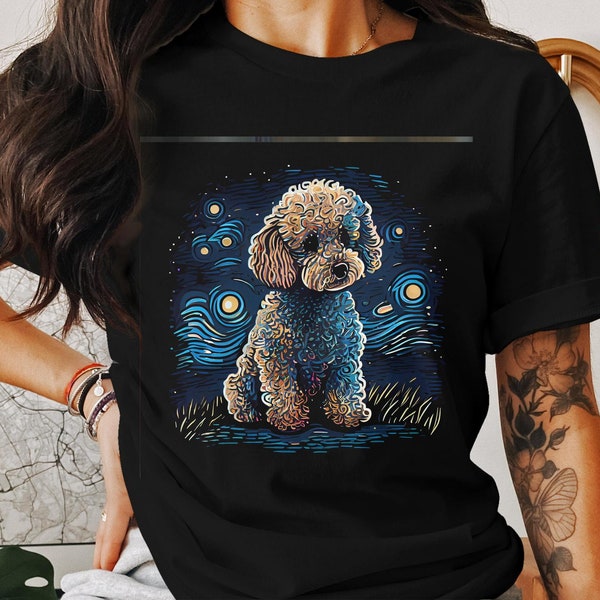 Toy Poodle pet puppy shirt,Dog breed Toy Poodle Short-sleeve Unisex T-Shirt,Starry Night Dog gifts for owners,pet lovers