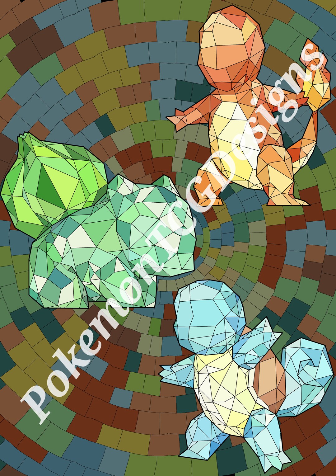 Kanto Starters Card Sleeve Design Etsy