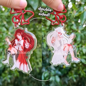 PANDORA HEARTS - Alice + Alyss - Glitter Epoxy Acrylic Charms Double Sided Reversible