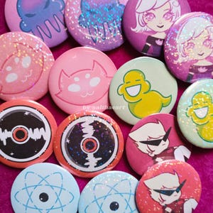 HOMESTUCK button pins | round 44mm + heart shaped 58mm pins | John , Jade , Dave , Rose , Roxy , Dirk
