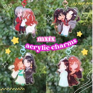 MXTX Couples - Hualian , Beefleaf , Bingqiu , Wangxian  - Acrylic Epoxy Charms - Glittery!