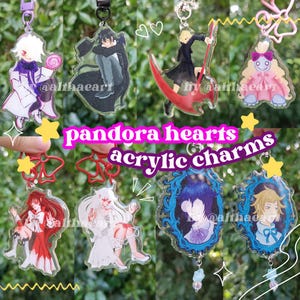 PANDORA HEARTS Glitter Epoxy Acryl Charms doppelseitig - Oz - Gilbert - Break - Emily