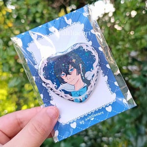 Vanitas Heart Holographic Button pin badge = Vanitas no Carte / Study Case of Vanitas