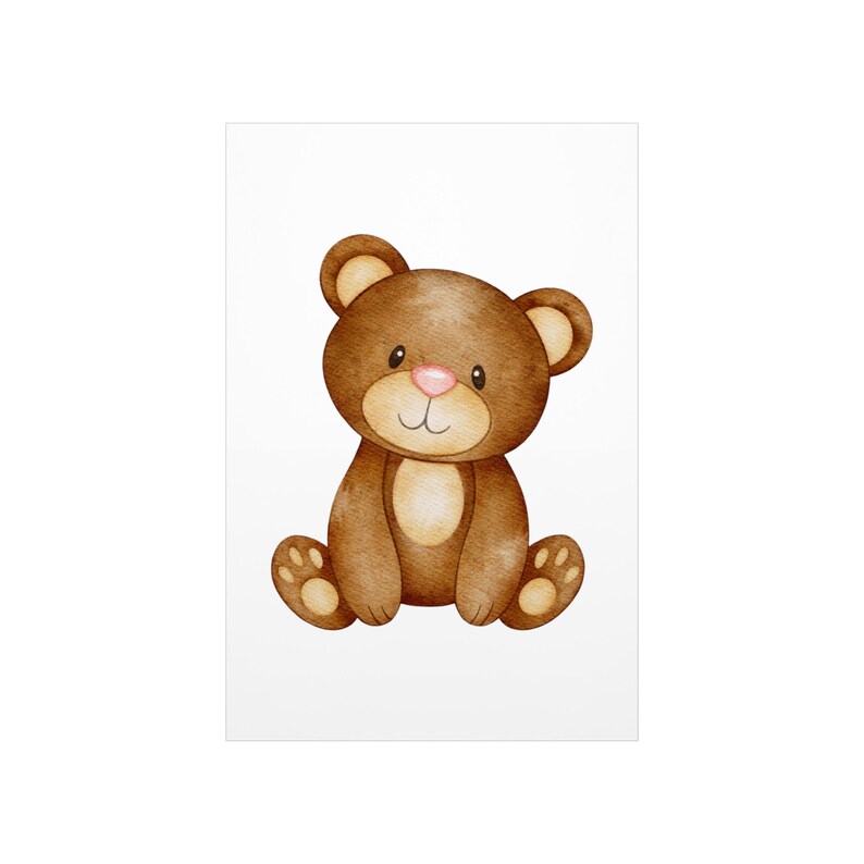 Premium Matte Vertical Posters for Kids With Teddy Bear Nursery Decor, Wall Art, Baby Room