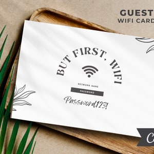 Airbnb Wifi-kaart | Bewerkbare Canva-sjabloon | Airbnb Wifi-bord | VRBO Wifi-kaart | Airbnb Wifi-bord | Wifi-bord voor gasten | Afdrukbare wifi-kaart