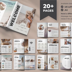 Airbnb Welcome Book Template Modern Beach House Airbnb House Guide Canva Airbnb Guidebook VRBO Guest Book Beach Vacation Rental image 3