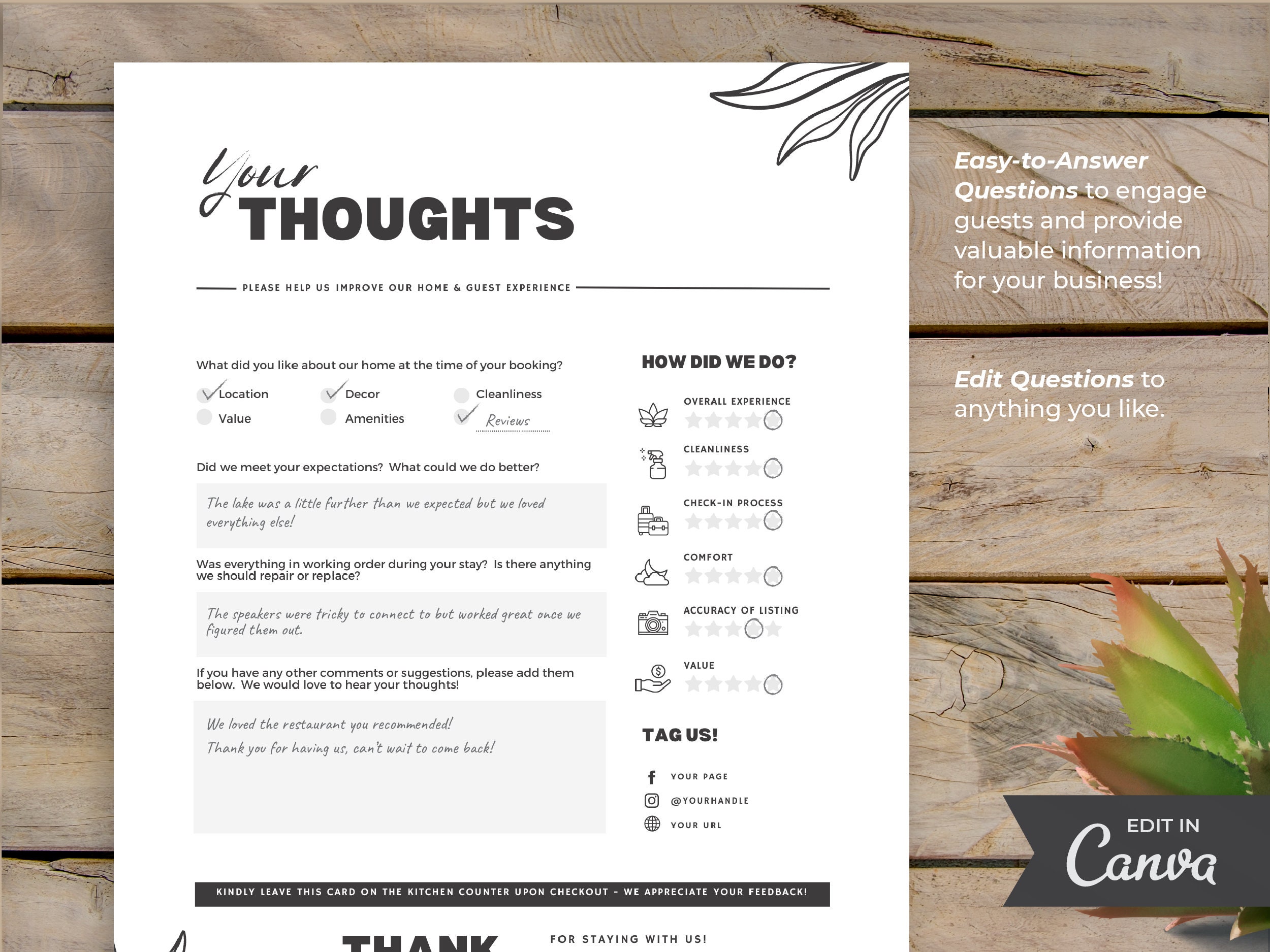 Airbnb Guest Feedback Form Editable Canva Template Comment Etsy Airbnb Guest Feedback Form Editable Canva Template Comment Etsy