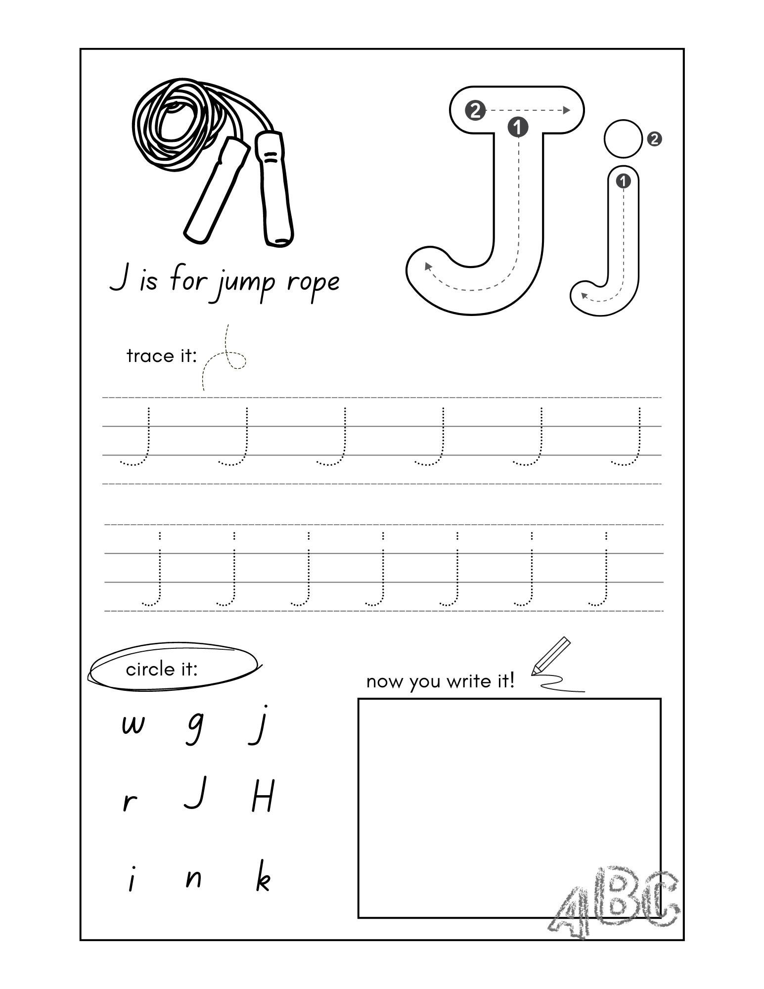 Printable Fun ABC Coloring Writing Practice Exercises for Pre-k ...