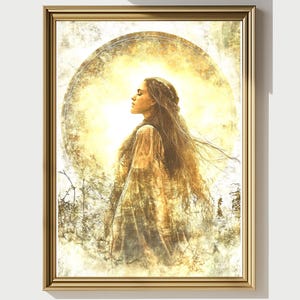 Norse Goddess Sif Art Print: Art Nouveau Spiritual Portrait (Digital File)
