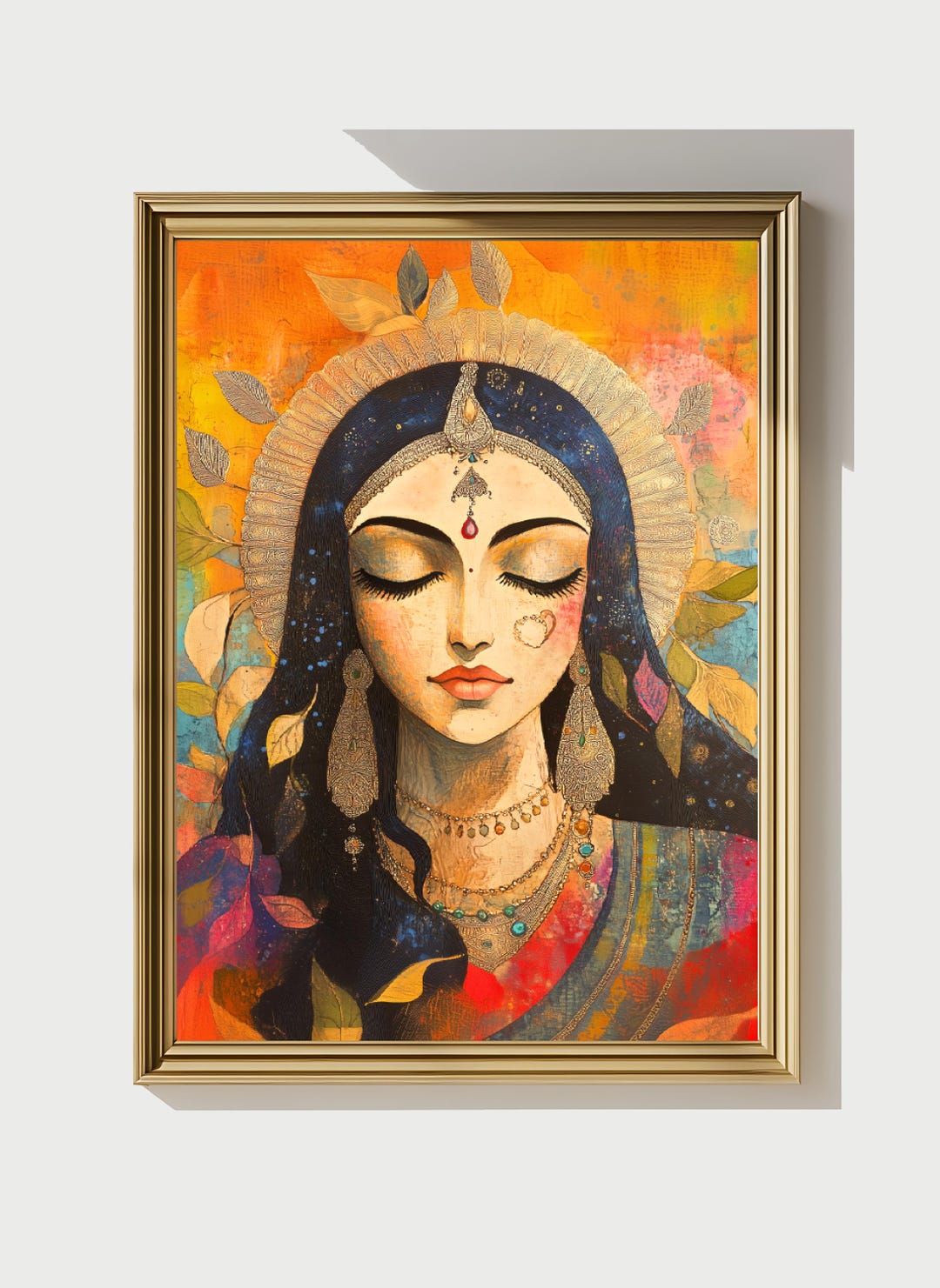 Indian Goddess PARVATI Portrait Art Print Abstract Surreal Depiction 