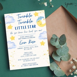 Twinkle Twinkle Little Star Baby Shower Invitation | Baby Shower Invitation | Twinkle Twinkle Little Star Do You Know How Loved You Are