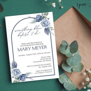 Something Blue Before &quot;I Do&quot; Bridal Shower Invitation | Bridal Shower Canva Template | Bridal Shower Invitation | Something Blue Bride Theme