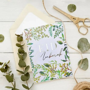 5x Bumper Pack Eid Kaarten Groen met Goud FOIL Moslim Eid Mubarak Islamitische Card Pack Verkoop Islamitische Gift Cards Leraar Presenteren Moslim 99p Post