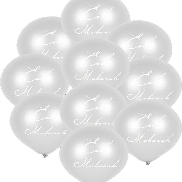 10x Eid Silber Ballons Pack Eid Mubarak Botschaft Home Dekoration Eid Ballon Bogen Lehrer Eid Geschenk SALE Eid Al Adha Ramadan 99p Postage