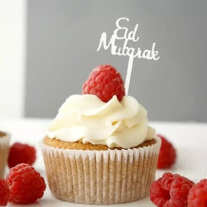 8x Eid Zilver Acryl Cupcake Topper Unieke Eid Decoraties Partyware Eid Servies Gold Shine Value Pack SALE 99p Verzendkosten