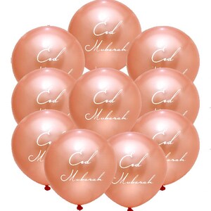 10x Eid Globos de oro rosa Pack Eid Mubarak Mensaje Decoración del hogar Eid Globo Arco Maestros Eid Regalo VENTA Eid Al Adha Ramadán 99p Franqueo
