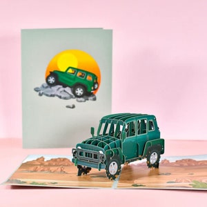 1x Tarjeta de lujo Día del padre Regalo para maestros Recupérate pronto Aniversario Abuelo Hermano Jubilación hecha a mano Tarjeta emergente VIDEO SUV Tarjeta de automóvil