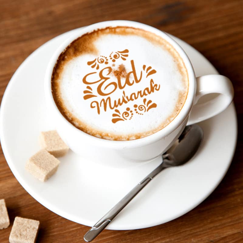 1x Eid Mubarak Coffee Stencil Barista Cappuccino Chocolate Coffee Personal Gifting Custom Coffee Eid Stencil Coffee Lovers Gift Stencil