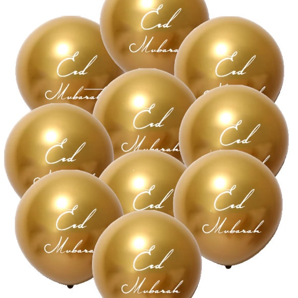 10x Eid GOLD Ballons Pack Eid Mubarak Nachricht Dekoration Haus Dekoration Eid Ballon Bogen Lehrer Eid Geschenk VERKAUF Eid Al Adha Ramadan Dekor 99p Porto