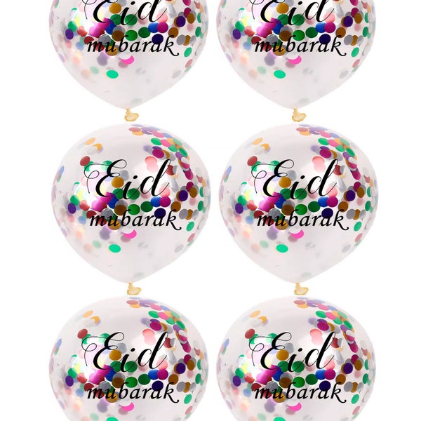 6x Eid Konfetti Konfetti Konfetti Set Eid Mubarak Botschaft Dekoration Eid Ballon Bogen Eid Geschenk SALE Eid Ramadan Dekor 99p Postage