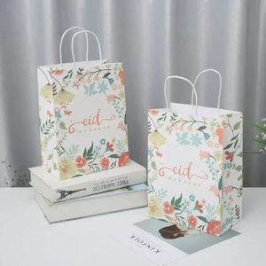 2x Eid Bolsas de regalo Flora Unique Eid Gifting Luxury Eid Favors Decoración Venta Premium Eid Gifting UK 99p Franqueo