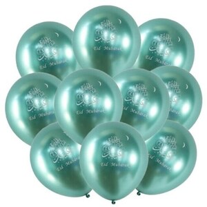 10x Eid Globos Verdes Pack Eid Mubarak Mensaje Decoración del hogar Eid Globo Arco Maestros Eid Regalo VENTA Eid Al Adha Ramadán 99p Franqueo