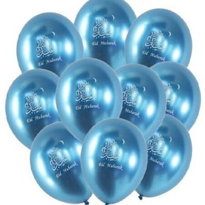 10x Eid Paquete de globos rojos Eid Mubarak Mensaje Decoración del hogar Eid Globo Arco Maestros Eid Regalo VENTA Eid Al Adha Ramadán 99p Franqueo