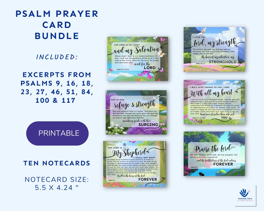 Psalm Prayer Cards | Printable | 4 X 6 “ | Catholic Prayers | Psalms ...