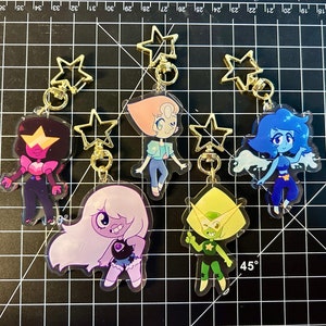 Steven Universe Crystal Gems Charms (Garnet, Amethyst, Pearl, Lapis, and Peridot)