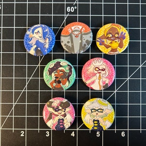 Splatoon Idol Button Pin Badges (Deep Cut, Off the Hook, and Squid Sisters)