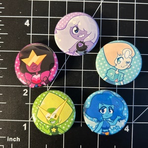 Steven Universe Crystal Gems Button Pin Badges