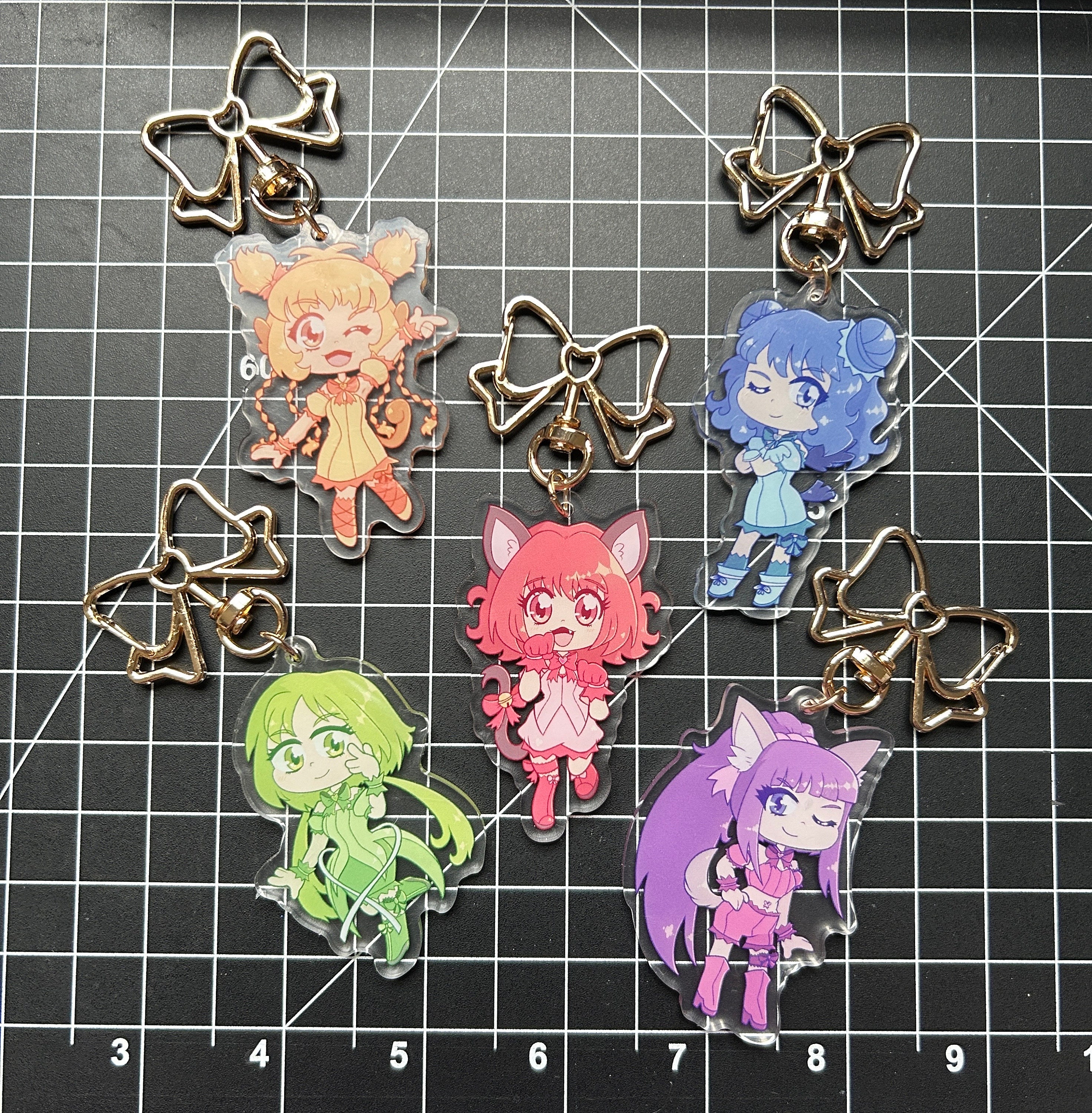 Tokyo Mew Mew Charm Keychains (double Sided) - Etsy