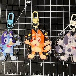 Bluey and Bingo and Muffin Double-Sided Charms