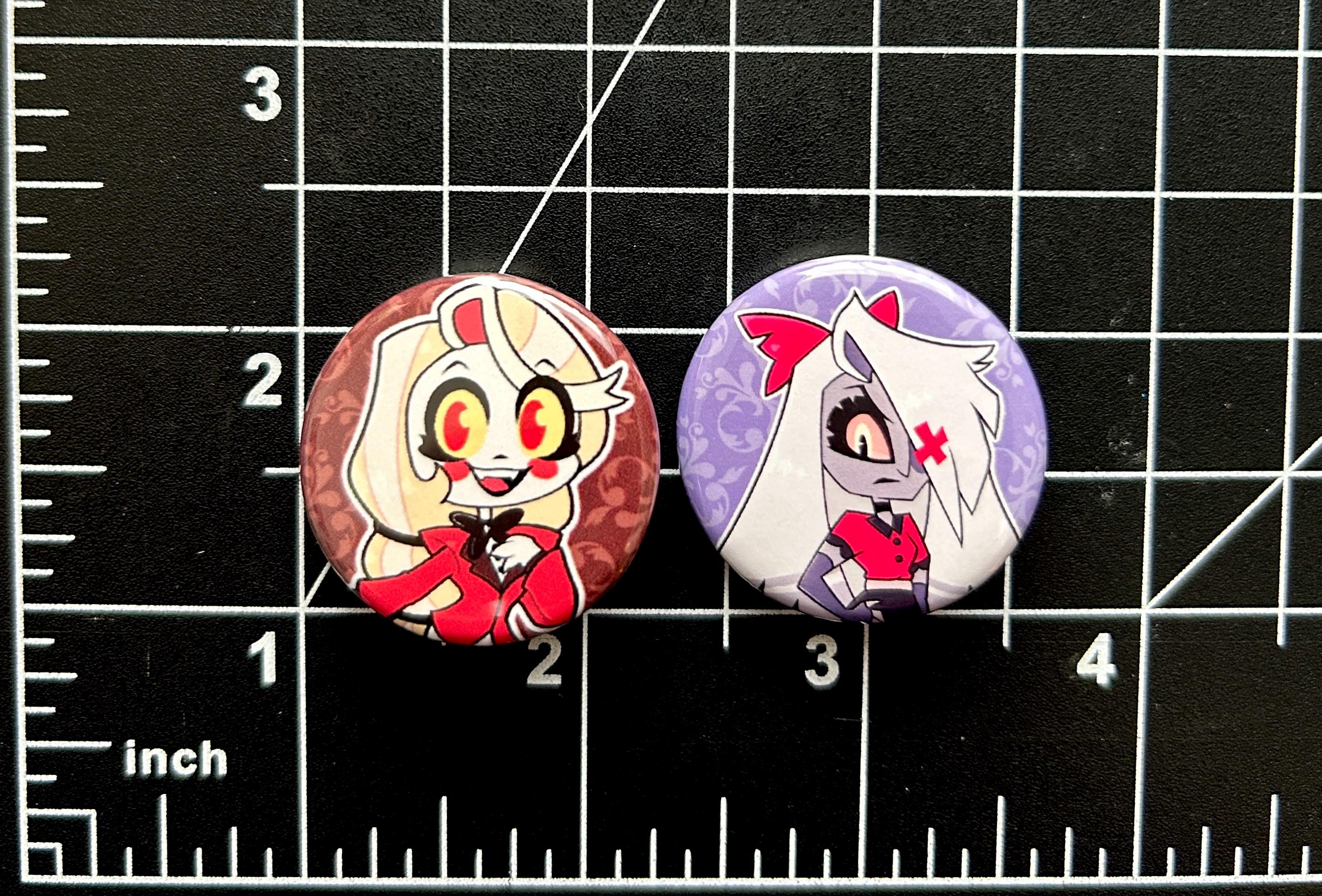 Hazbin Hotel Button Pins (alastor, Angel Dust, Charlie, Cherri