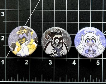 Hazbin Hotel Button Pins (alastor, Angel Dust, Charlie, Cherri