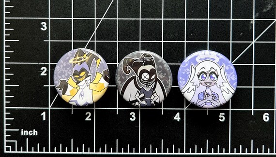 Hazbin Hotel Button Pins (alastor, Angel Dust, Charlie, Cherri