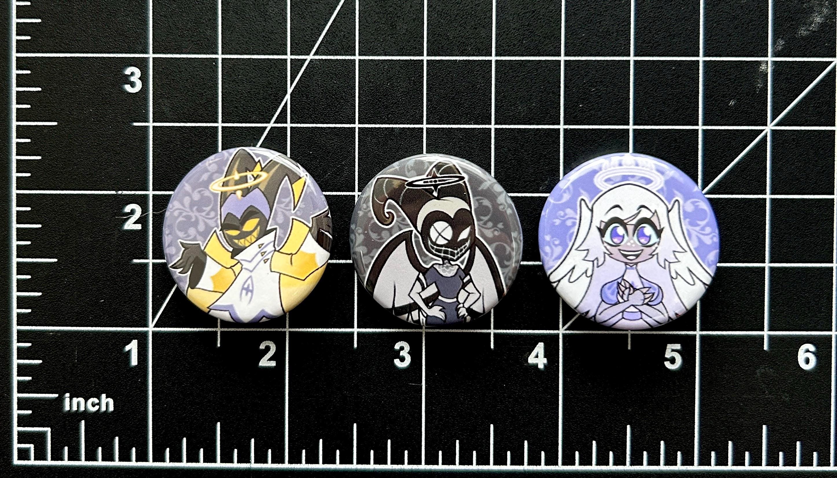 Hazbin Hotel Button Pins (alastor, Angel Dust, Charlie, Cherri