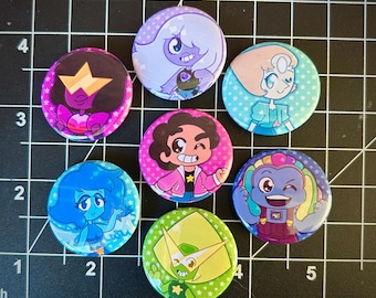 Steven Universe Crystal Gems Button Pin Badges