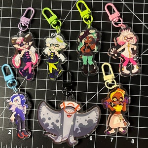 Porte-clés double face Splatoon Idol (découpe profonde, Squid Sisters, Décroché)