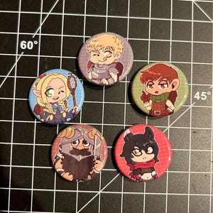 Dungeon Meshi Button Pin Badges