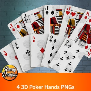 3D Poker Hands Clipart, Poker Clipart, Transparent Clipart PNG bundle, graphic elements, Poker Lover