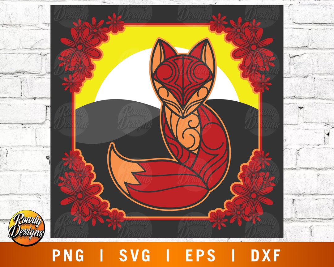 Fox Mandala Multilayer SVG, Mandala Cut File, 3D Layer, Plywood Cutting ...