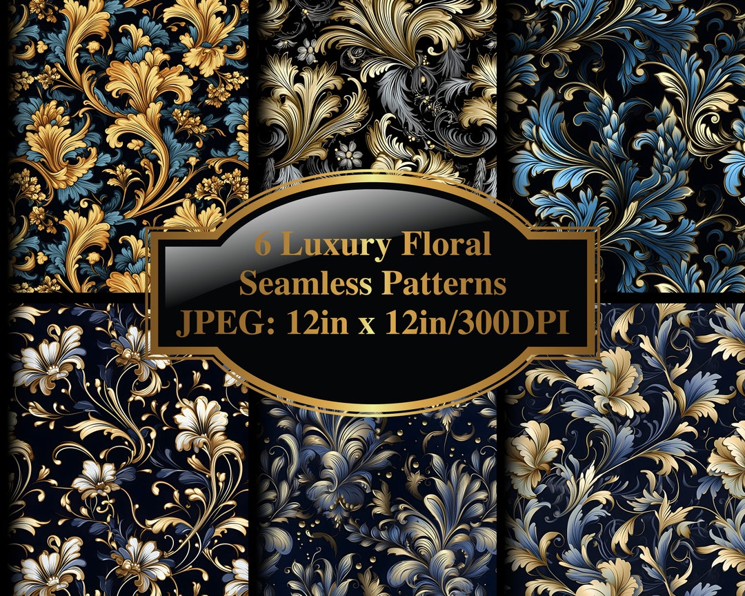 Luxury Floral Seamless Patterns: Elegant Botanical Designs (digital ...