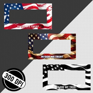 Cornice Portatarga In God We Trust - Targa Auto Moto, Nero Con Scritta Bianca, USA